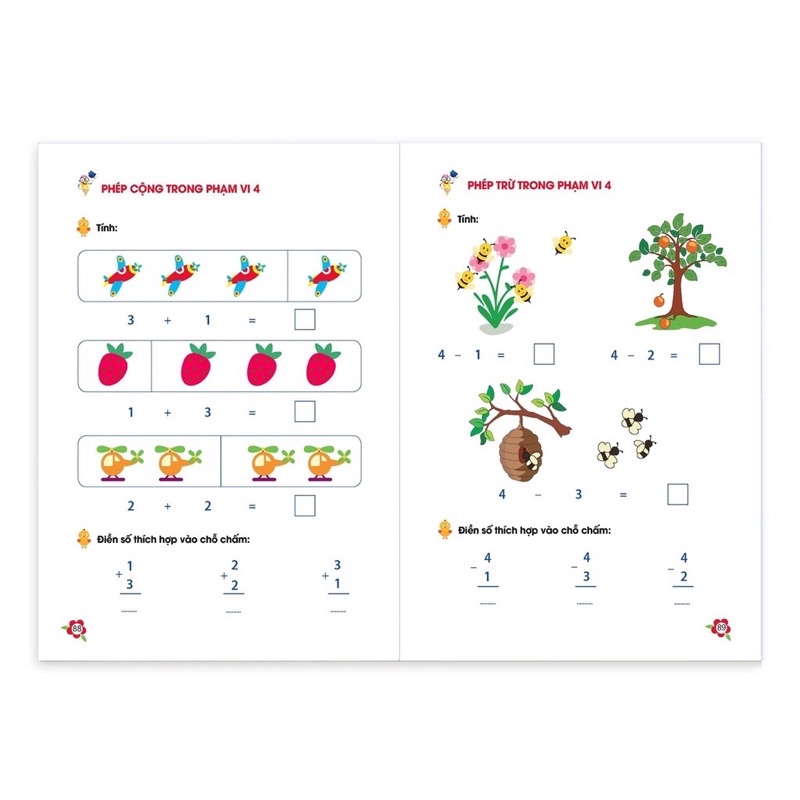 Sách toán tư duy cho bé 4-6 tuổi, sách gồm 124 trang