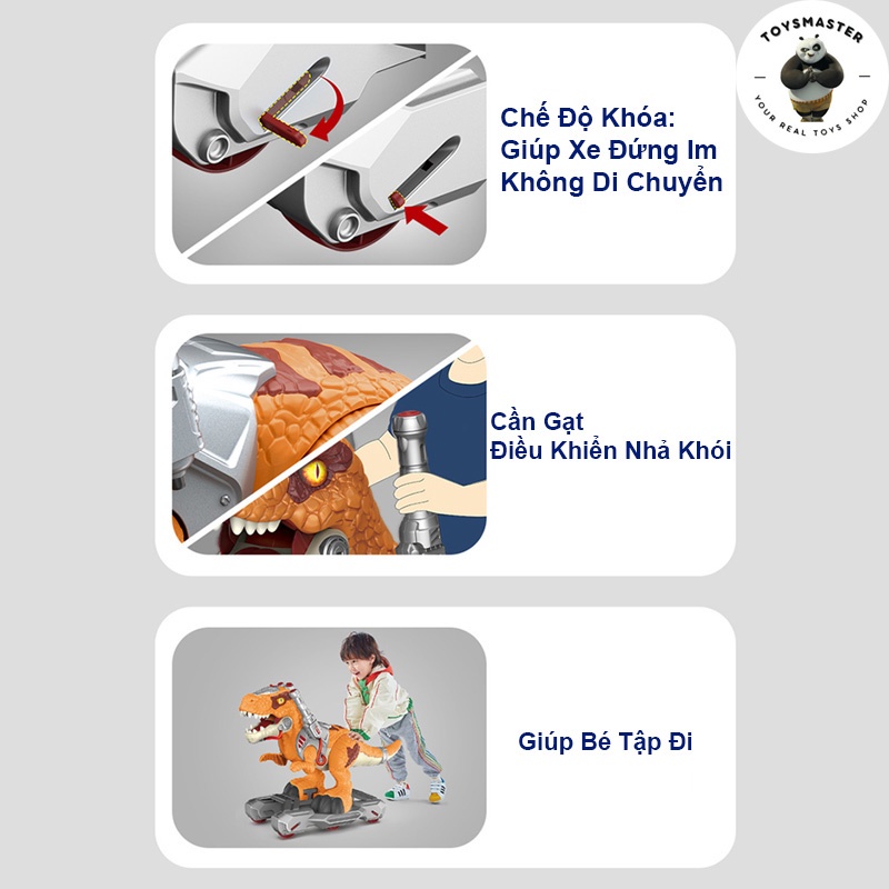 Xe chòi chân khủng long có phun sương và đèn nhạc(4 bộ/thùng)