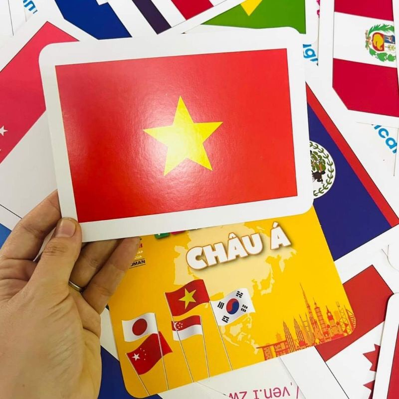 Flash card quốc kỳ các quốc gia trên thế giới - HỘP VÀNG