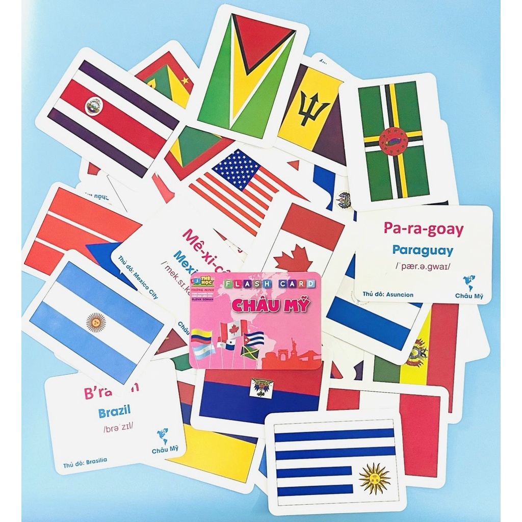 Bộ flash card quốc kỳ các nước bản mới