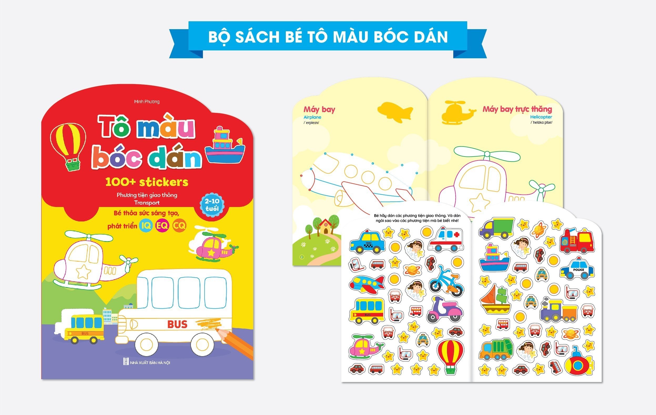 Bộ sách tô  màu bóc dán 100+ sticker