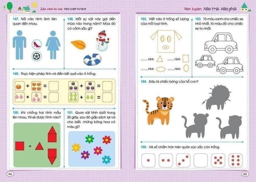 Rèn luyện não trái, não phải cho bé từ 3-6 tuổi ( Bộ 3 cuốn)