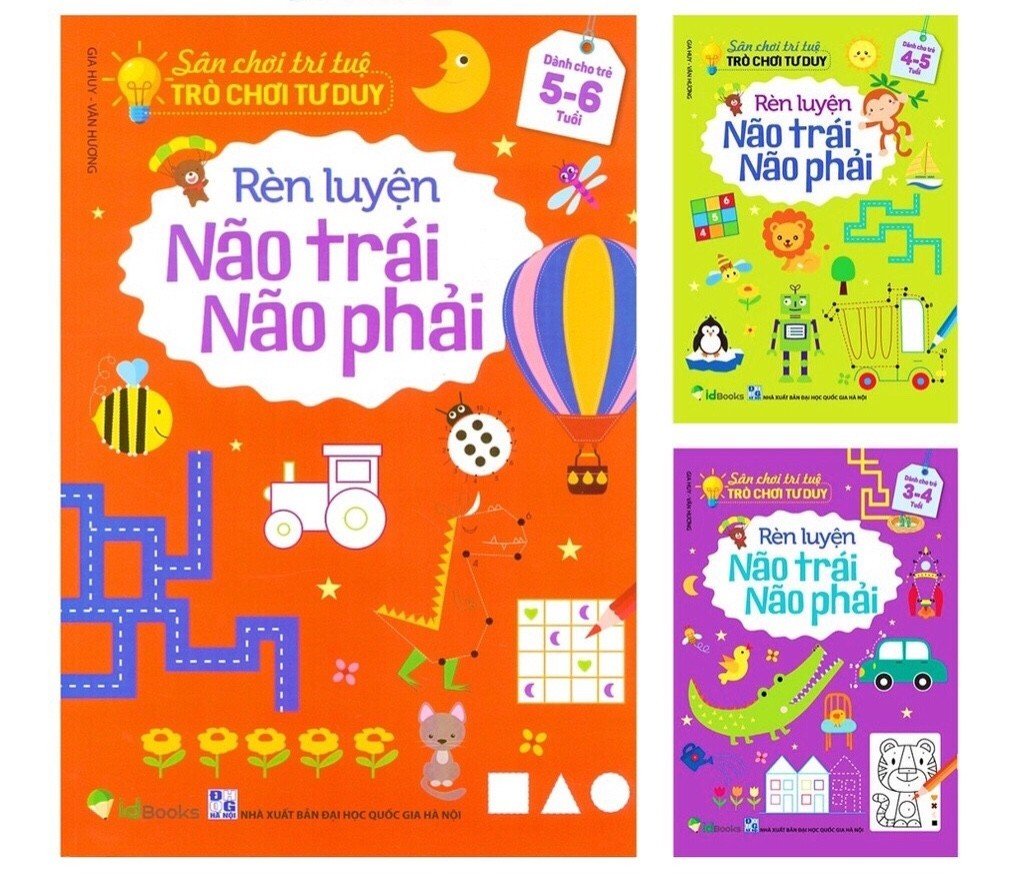 Rèn luyện não trái, não phải cho bé từ 3-6 tuổi ( Bộ 3 cuốn)