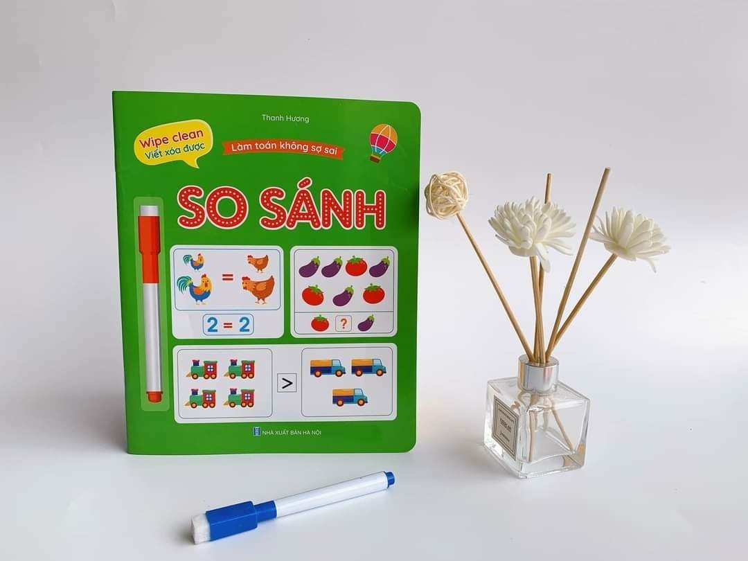 Bộ làm toán không sợ sai 4 cuốn tặng kèm 2 bút có đầu xóa