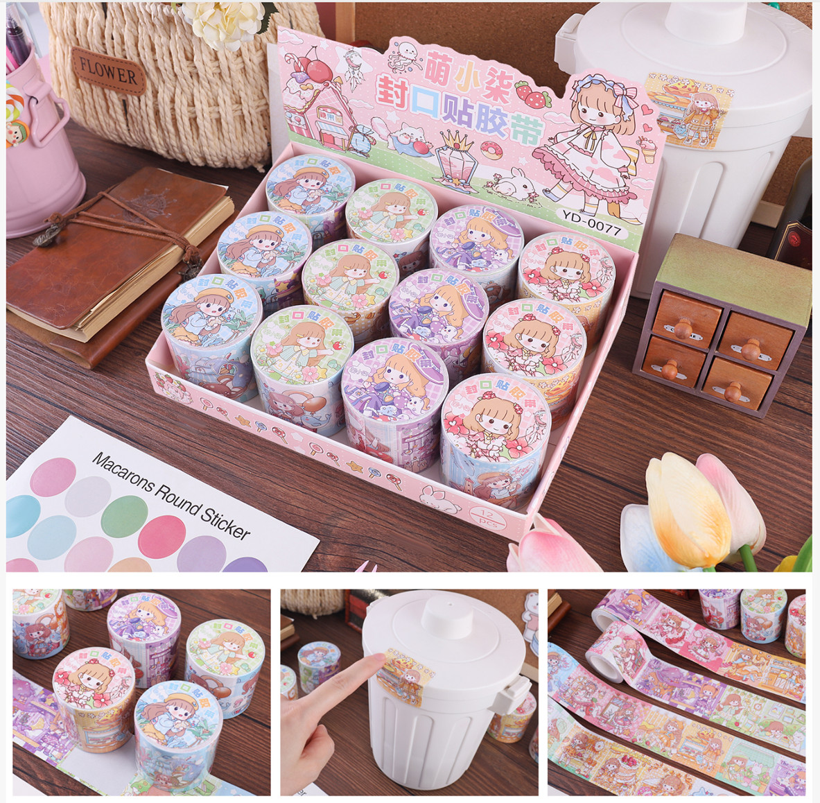 Hộp 12 cuộn Sticker Baby loại to mã YD-0077