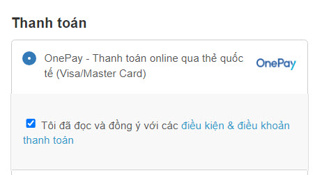 Chọn phương thức thanh toán