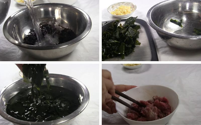 nấu canh rong biển thịt bò