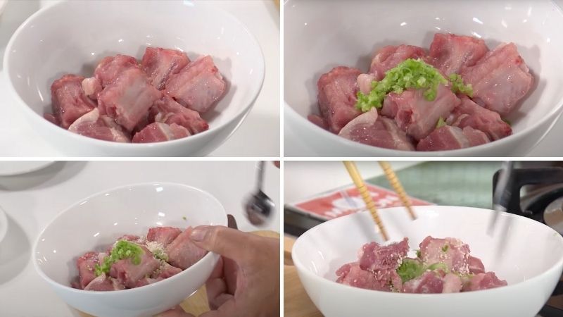 cách ướp sườn nấu canh rong biến