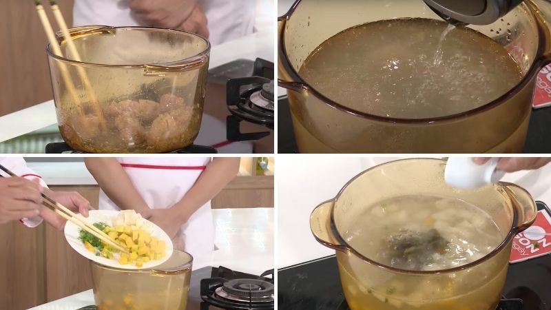 nấu canh rong biển bí đỏ