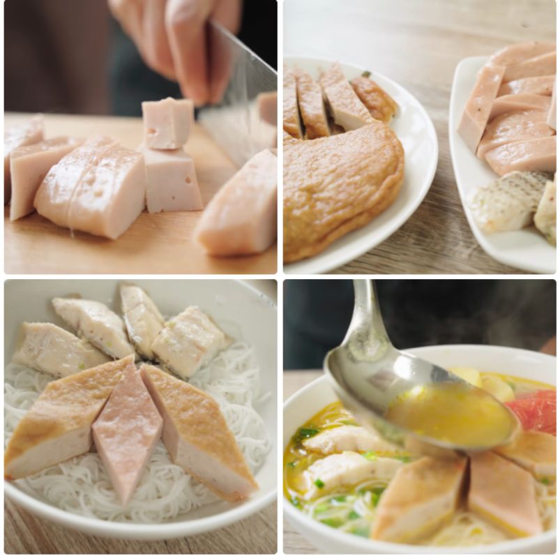 Ảnh 10: Bạn hãy trình bày bún lên bát và ăn khi còn nóng