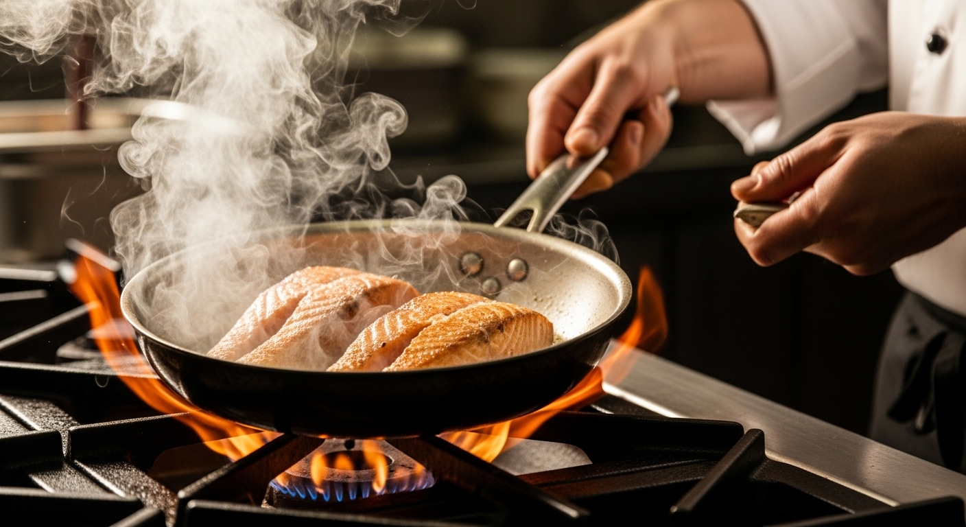 mẹo áp chảo cá hồi chuyên nghiệp