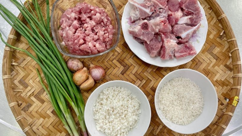 Nguyên liệu chế biến cháo sườn