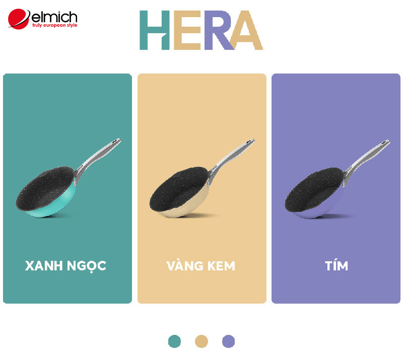Hình 5: Hera là một dòng chảo chuyên dùng cho bếp từ với nhiều màu sắc khác nhau