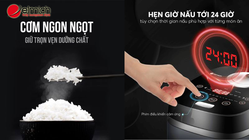 Hình 6: Tính năng hẹn giờ cho phép bạn tùy chọn thời gian nấu phù hợp