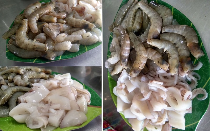 Tiến hành làm sạch các nguyên liệu đã chuẩn bị
