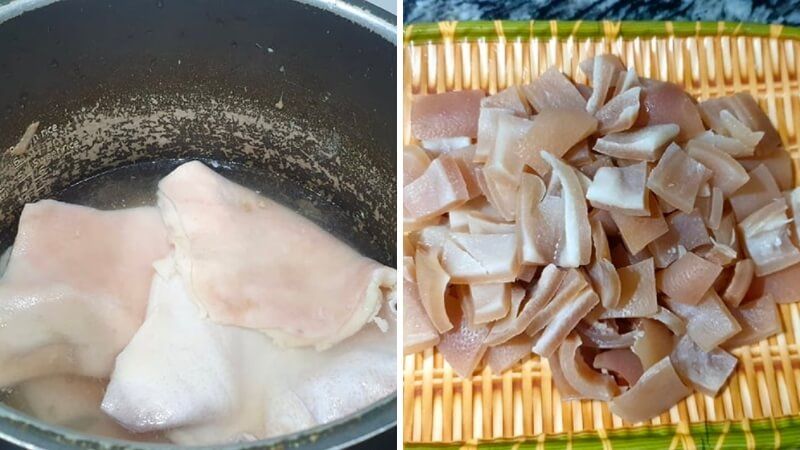 Ảnh 10: Bì heo cần được làm sạch kỹ lưỡng