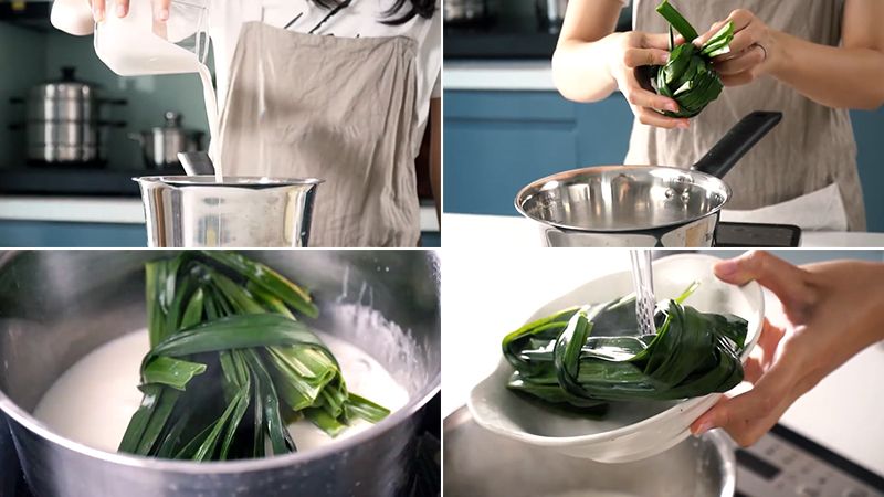 Ảnh 5: Quy trình nấu nước cốt dừa cho xôi cốm