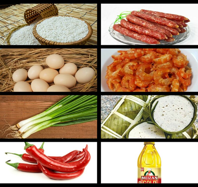 Những nguyên liệu chính cho món xôi mặn
