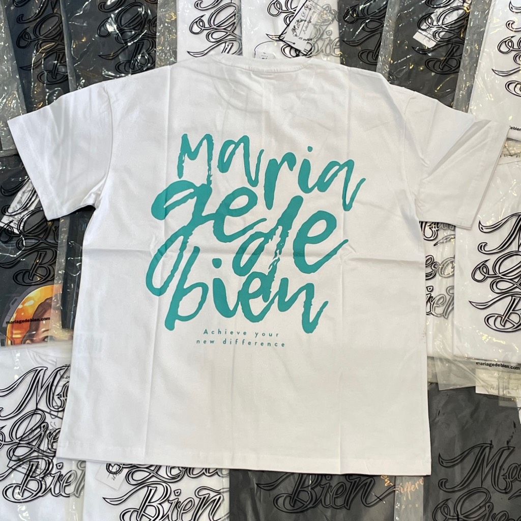 Áo Maria Ge De Bien Trắng Chữ Xanh