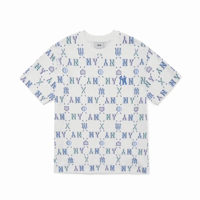 Áo phông MLB Basic Monogram Allover Short Sleeve Tshirt New York Yankees  3ATSM102350BLL