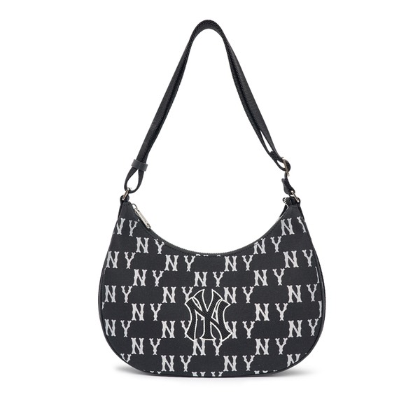 Túi MLB Classic Monogram Jacquard Large Hobo Bag New York Yankees Black 3ABQL023N