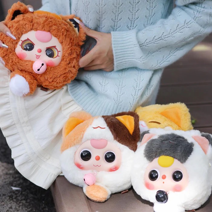 Baby three Lucky Cat Zipper Bag Blindbox - Mèo Thần Tài May Mắn