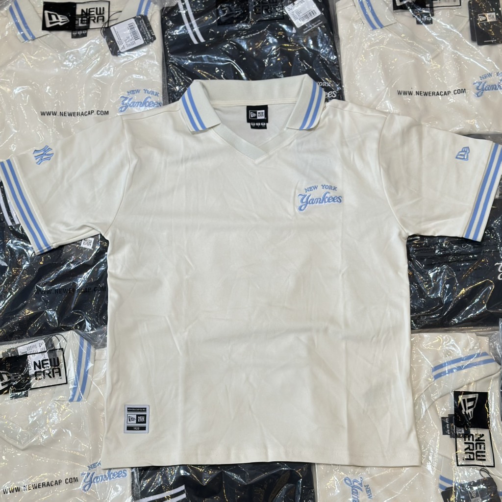 Áo New Era Polo Begie Blue