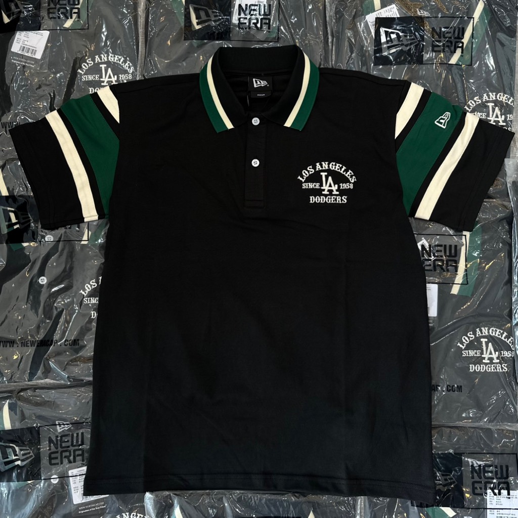 Áo polo NewEra Black Viền Xanh