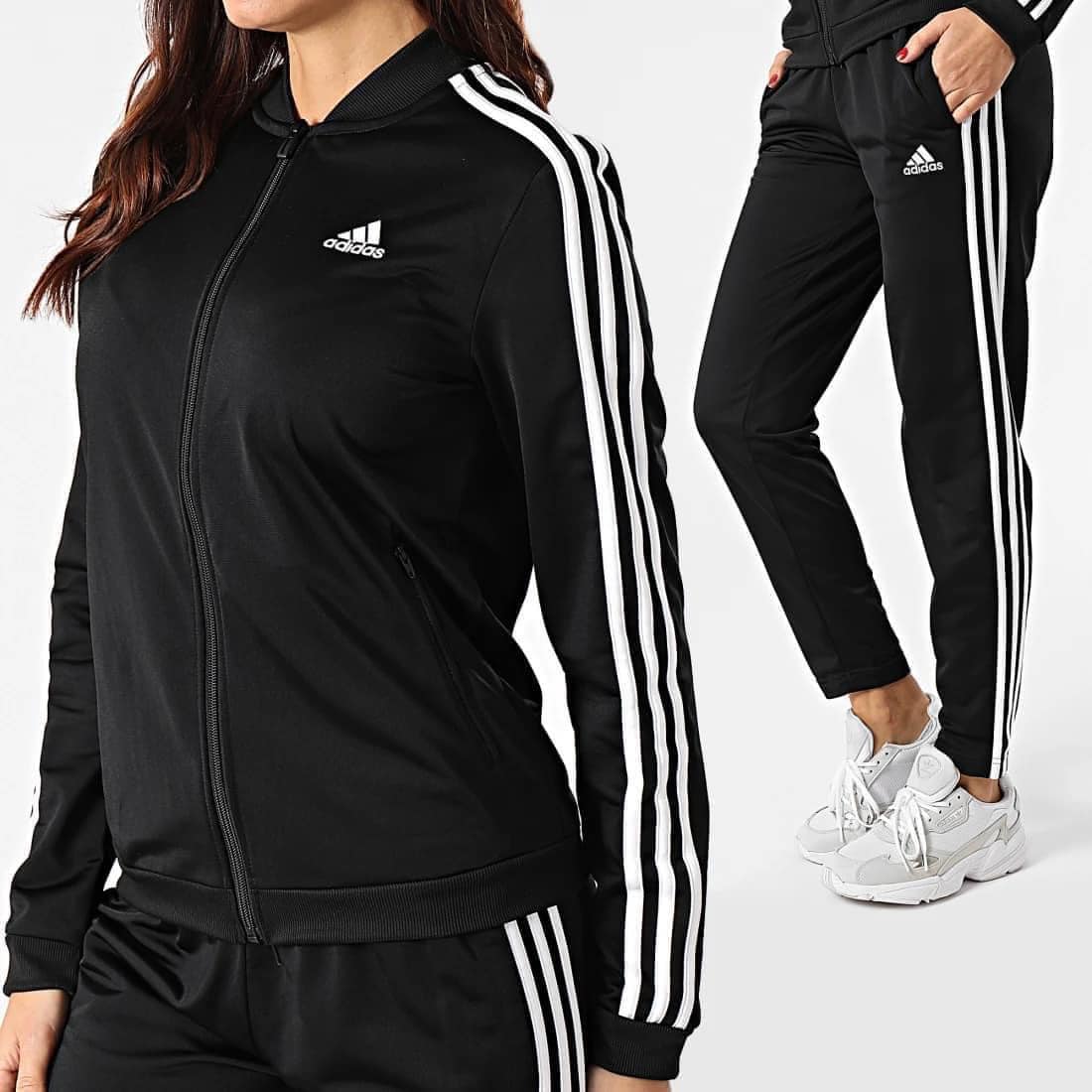 Bộ Thể Thao adidas Nữ Essentials 3-Stripes Track Suit Black GM5534