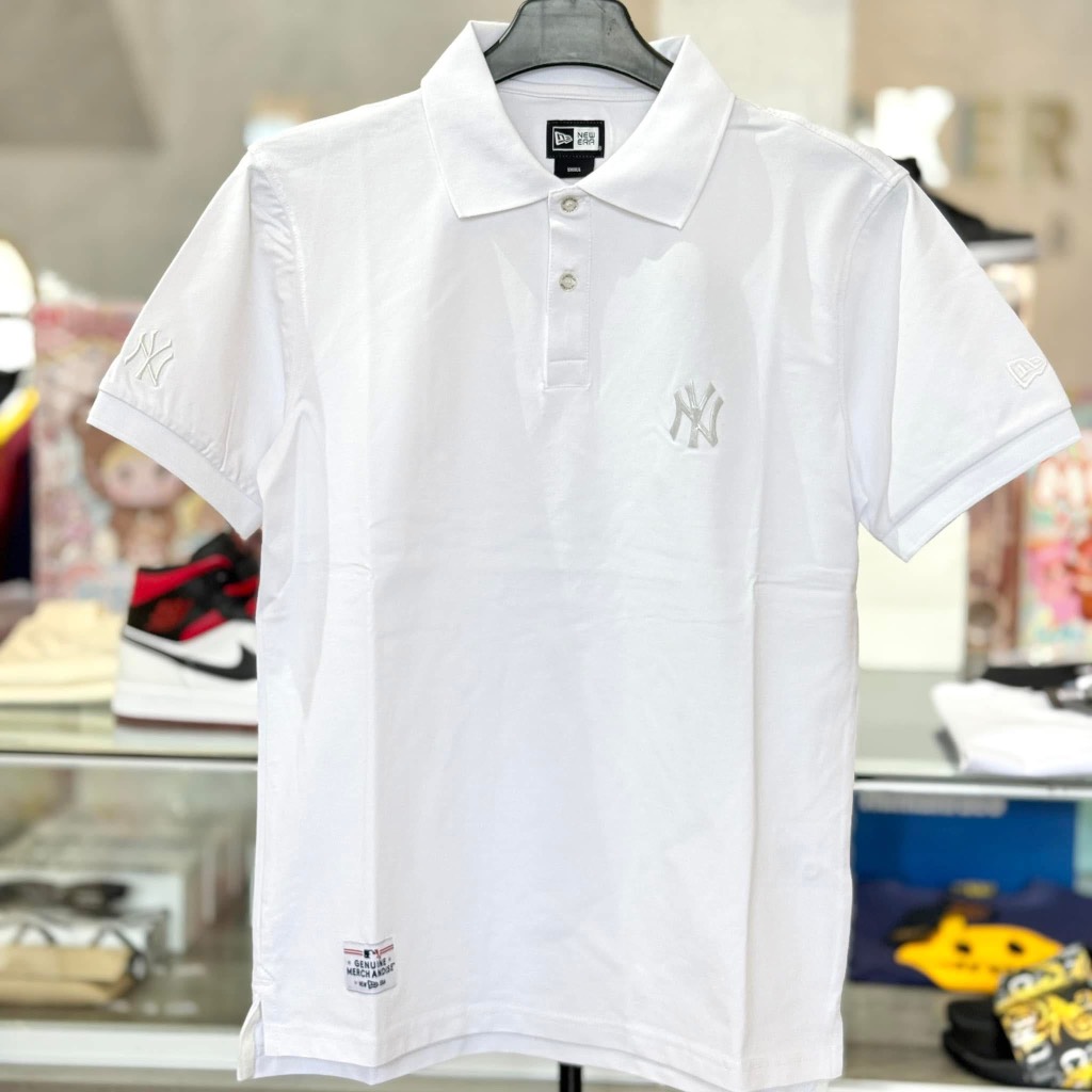 áo new era polo trắng