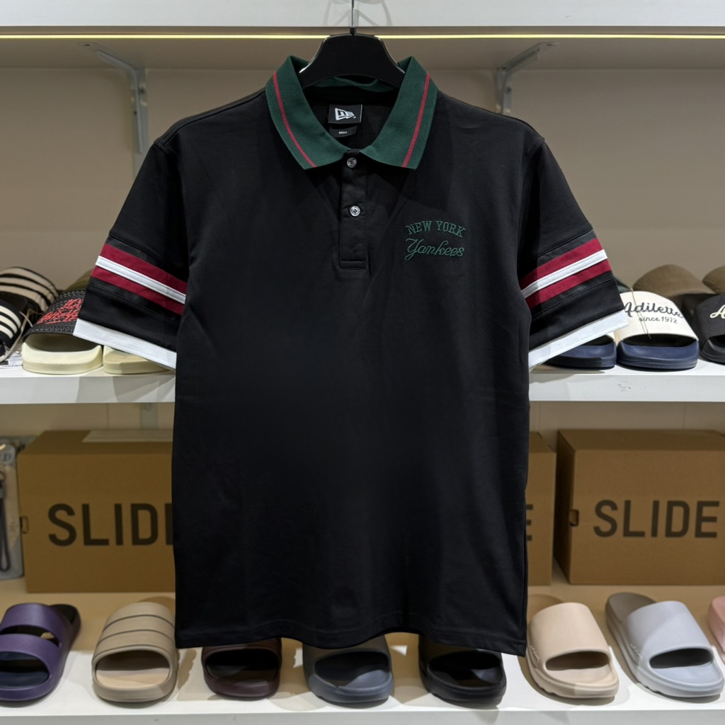 Áo New Era Polo Đen Cổ Xanh Đỏ 13265551