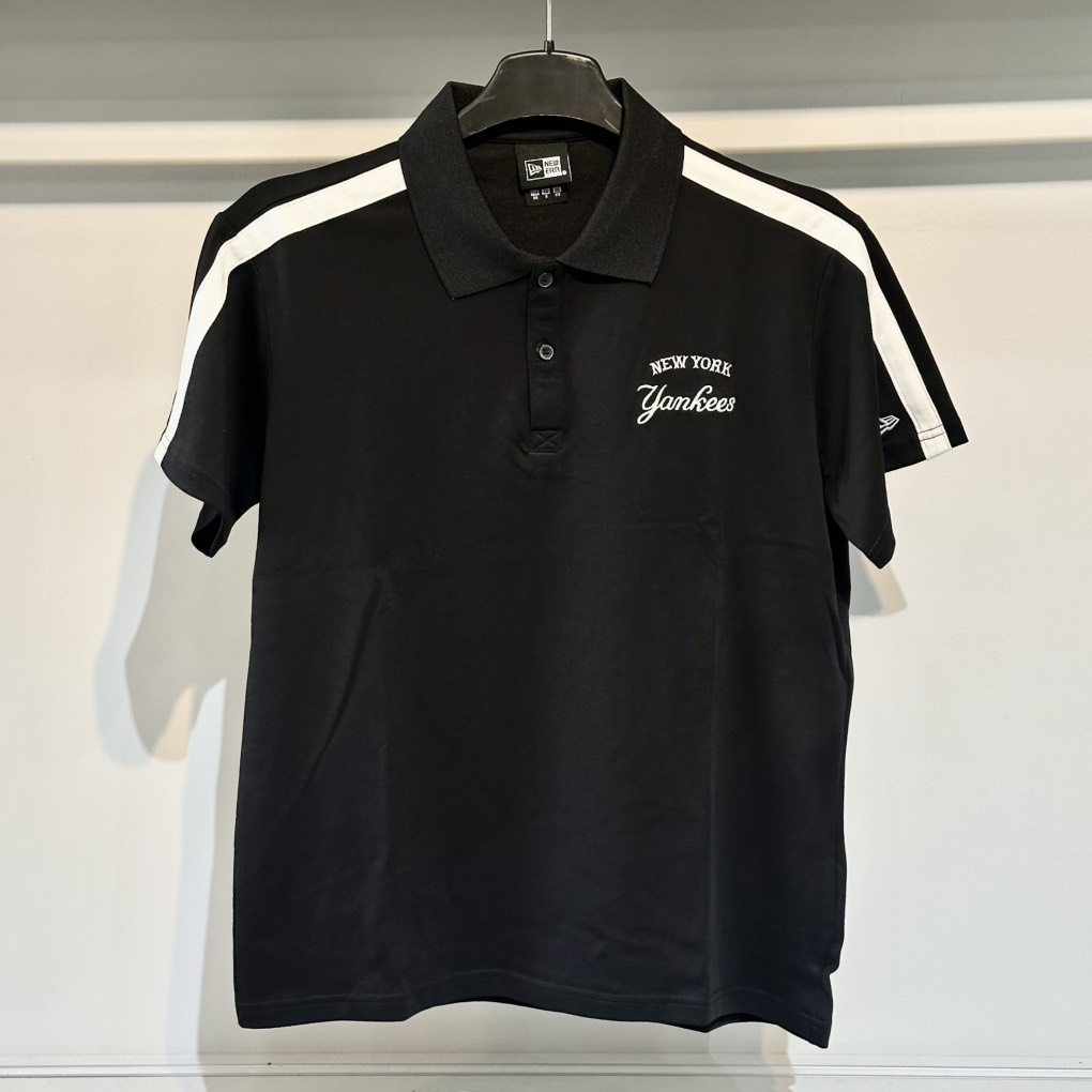 Áo New Era Polo Đen Viền Trắng