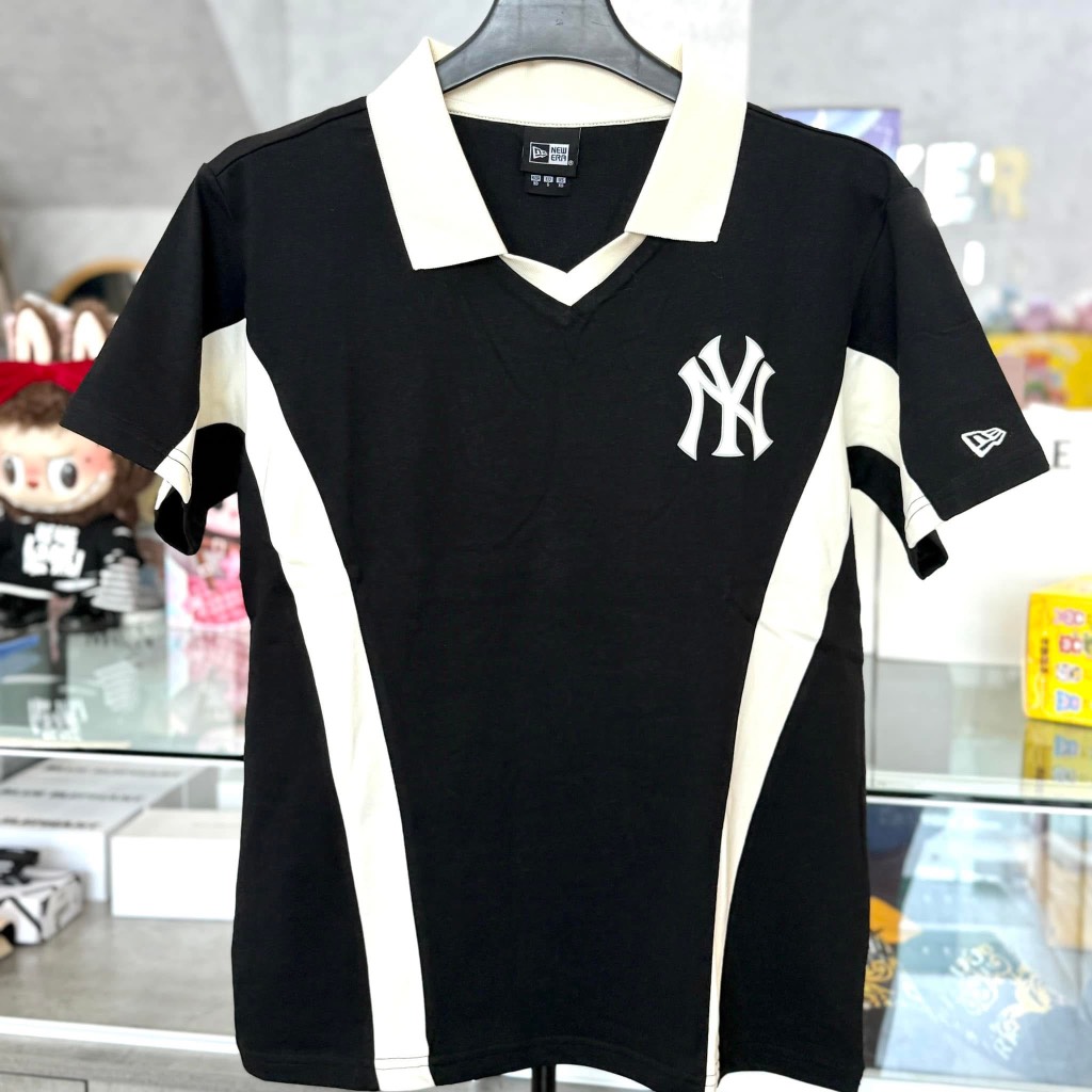 áo new era polo đen viền begie