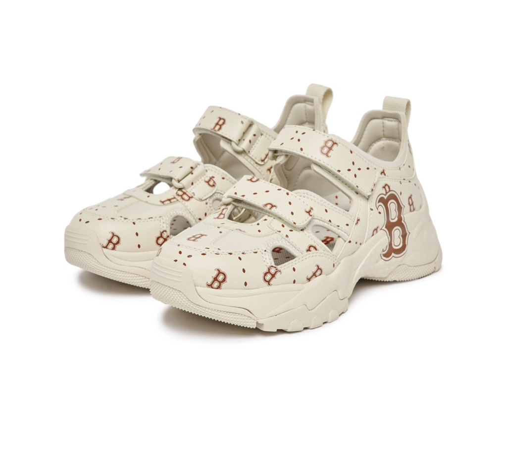 Sandal MLB BigBall Chunky Mask Diamond Monogram Boston Red Sox Cream