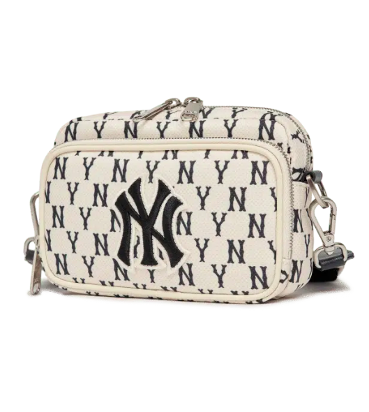 Túi Đeo Chéo MLB Monogram Mini New York Yankees - Trắng