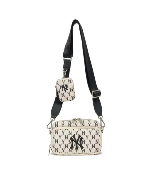 Túi Đeo Chéo MLB Monogram Mini New York Yankees - Trắng