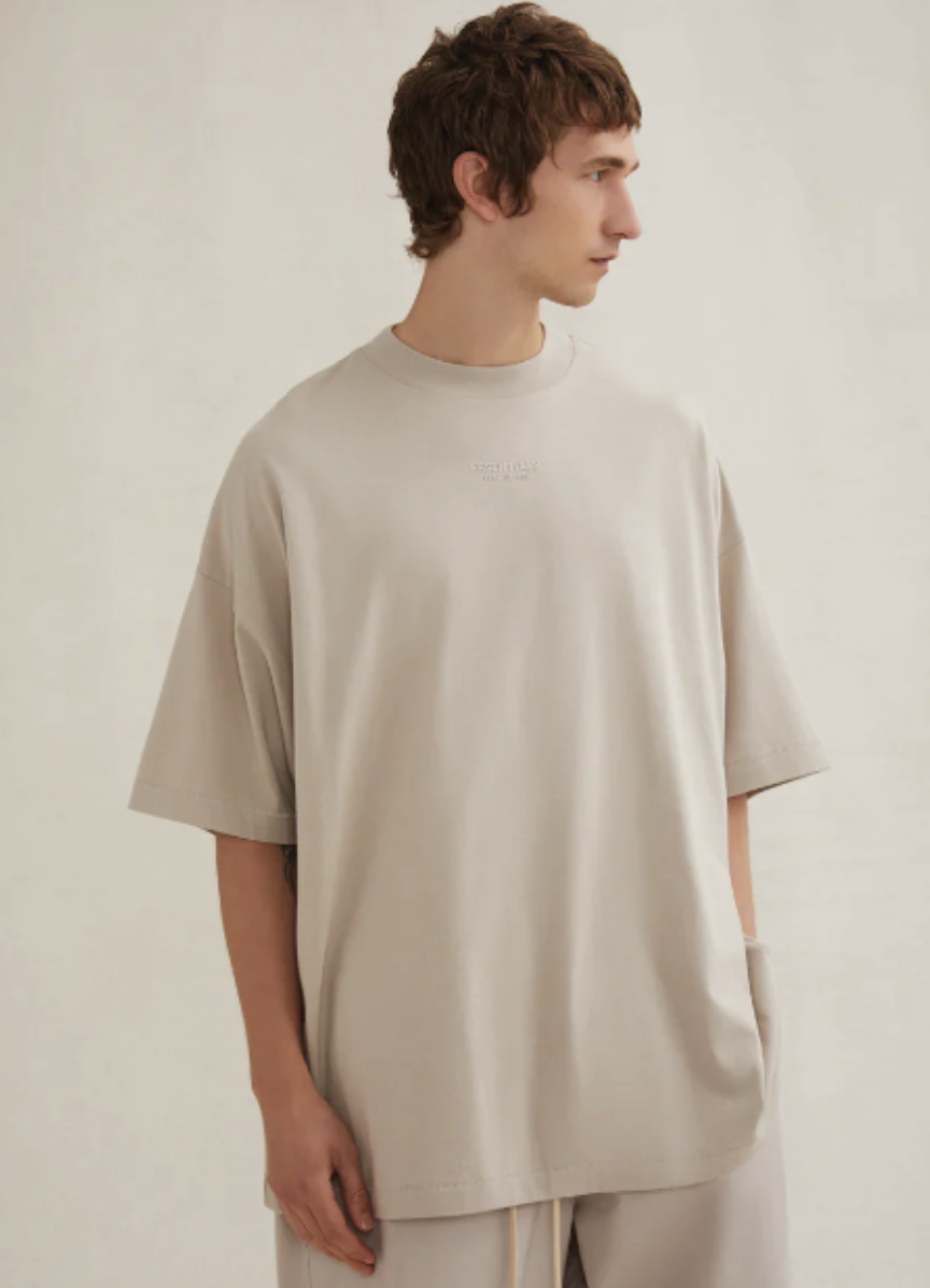 Áo Fear of God Essentials T-Shirt Season Winter 2023 Silver Cloud 125BT232002F