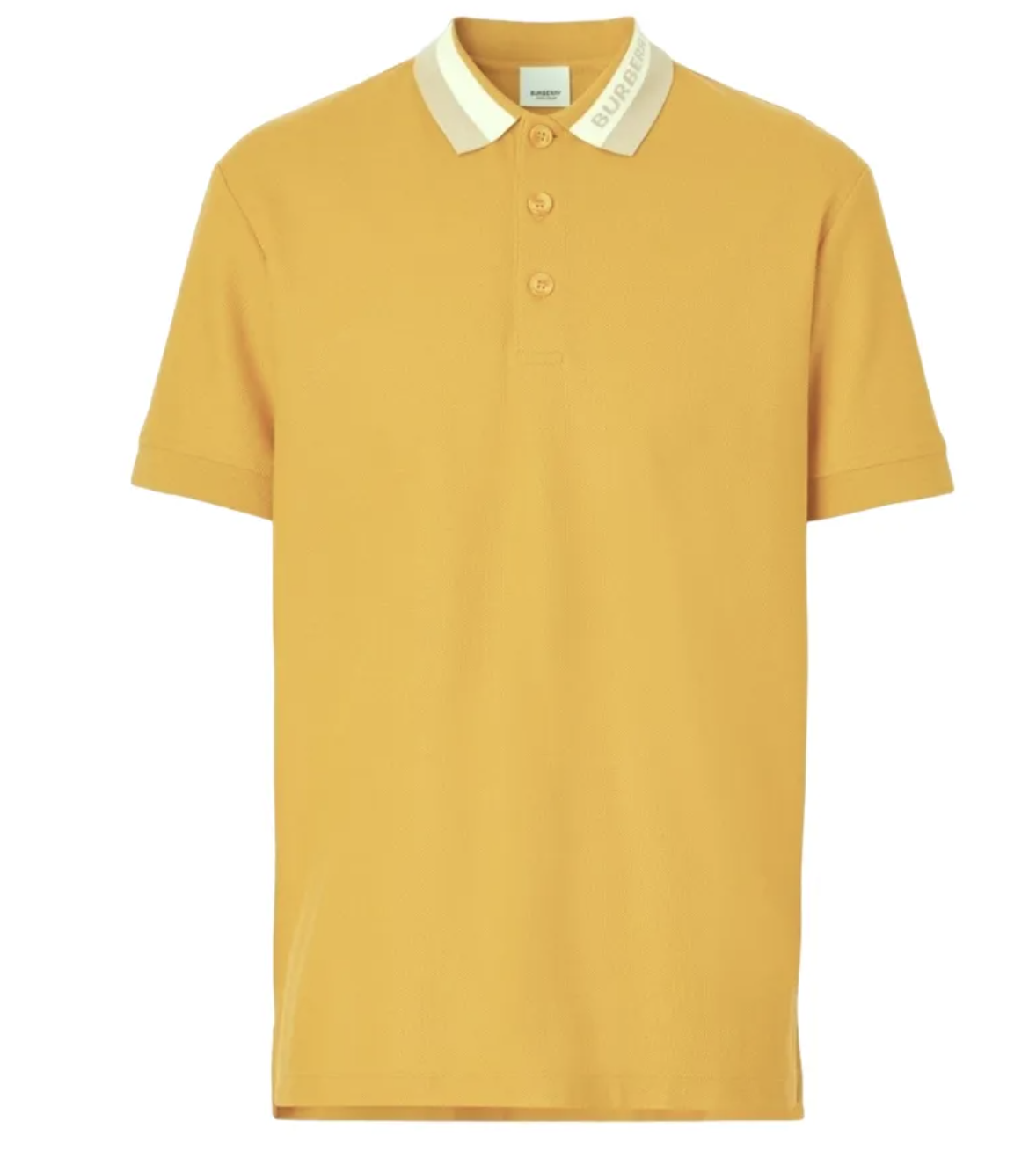 Áo Polo Nam Burberry Yellow Contrast-Collar Pique