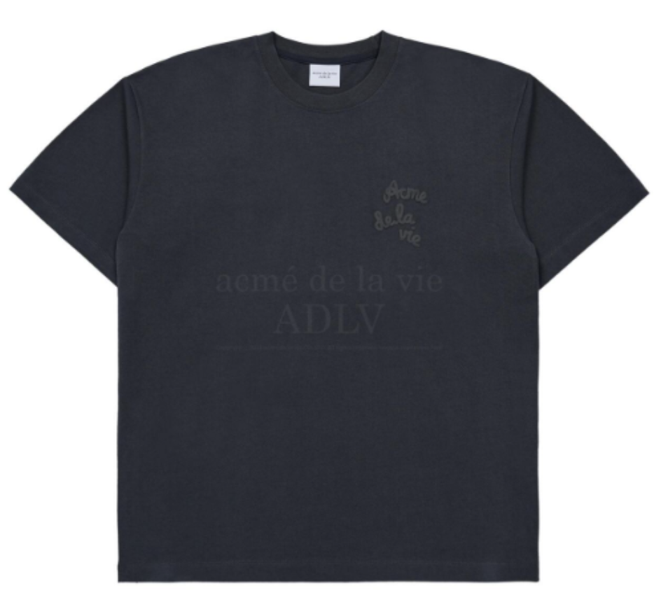 ADLV EMBOSSING SCRIPT LOGO SHORT SLEEVE T-SHIRT CHARCOAL