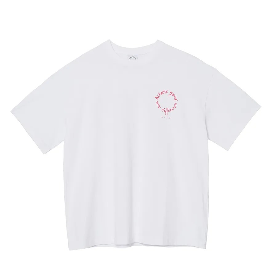 Áo Maria Ge De Bien Trắng Chữ Hồng