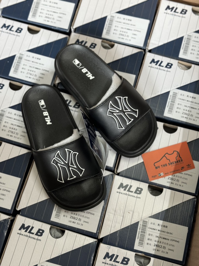 Dép MLB Chunky Mound New York Yankees 3ALPCMM4N-50BKS Màu Đen