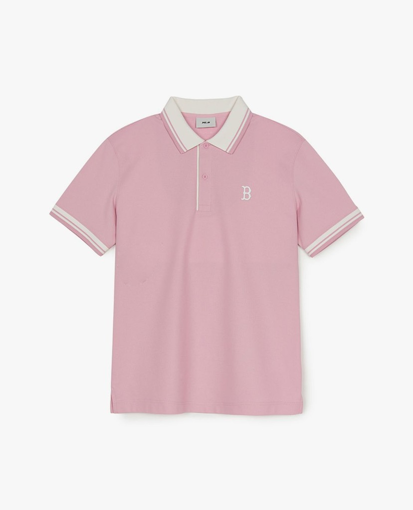 Áo MLB Polo Basic Block Pink 3APQB0253