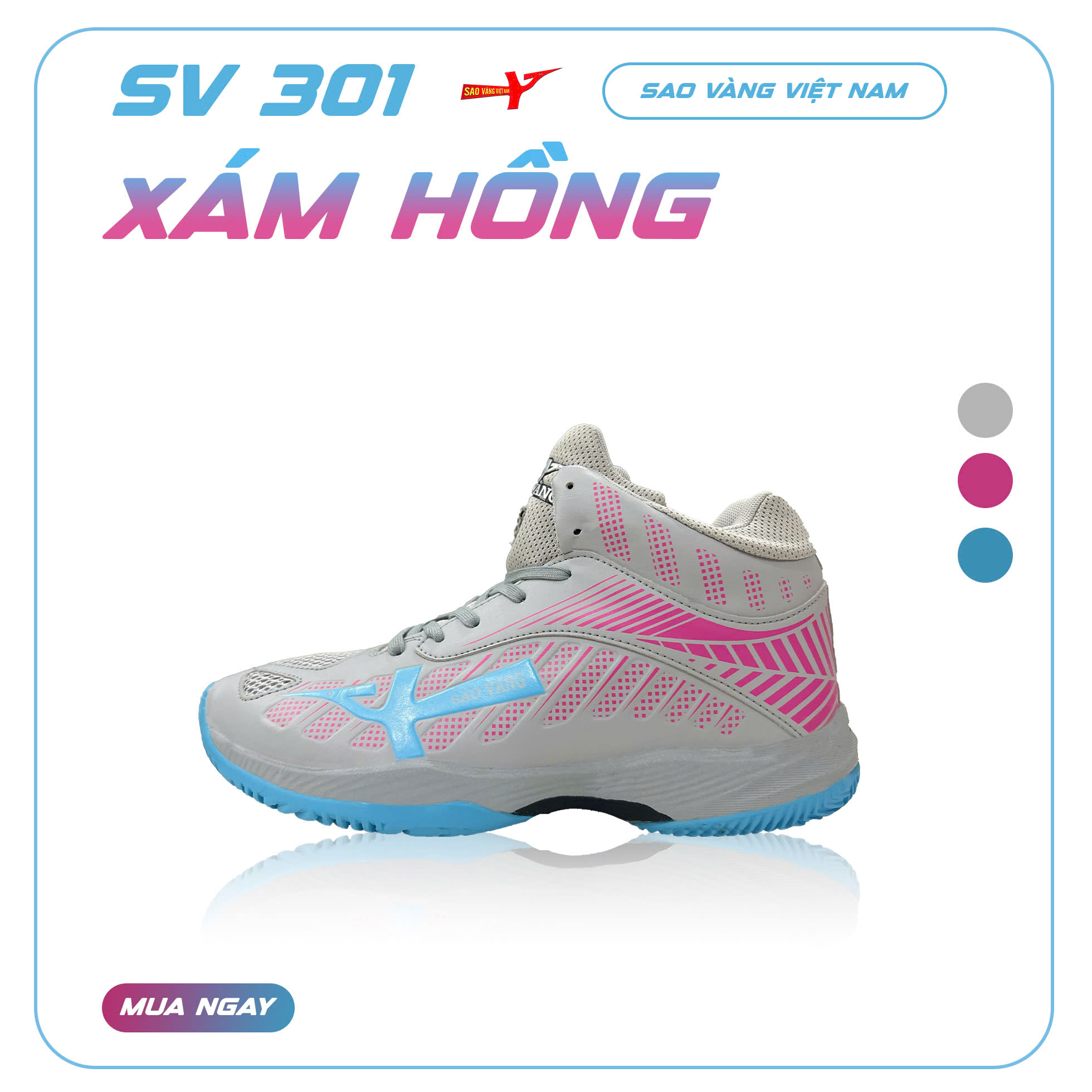 SAO VÀNG 301 XÁM HỒNG - FREESHIP VÀ TẶNG KÈM 1 ĐÔI TẤT, 1 ĐÔI LÓT, 1 ĐÔI DÂY
