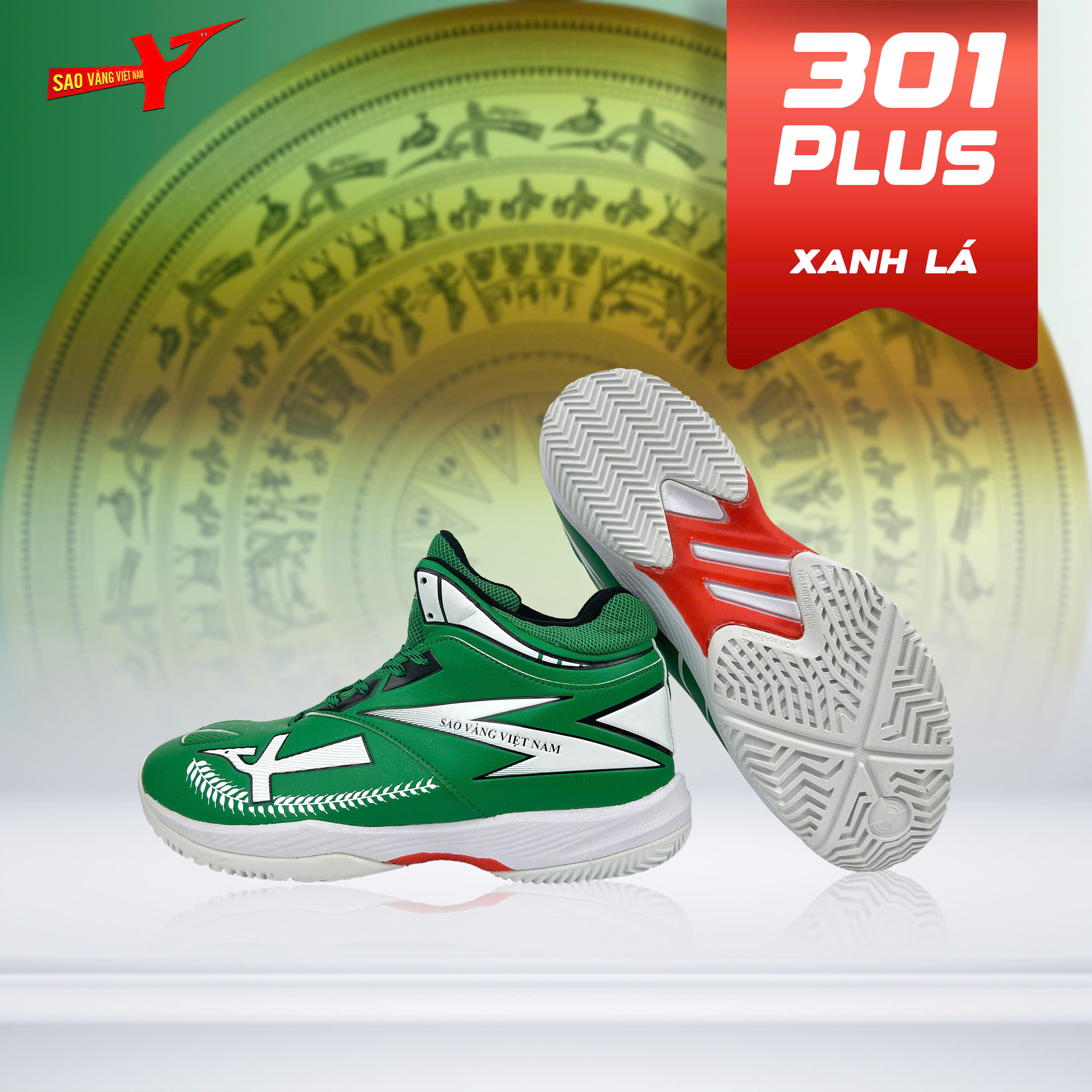 SAO VÀNG 301 PLUS XANH LÁ - FREESHIP VÀ TẶNG KÈM 1 ĐÔI TẤT, 1 ĐÔI LÓT, 1 ĐÔI DÂY