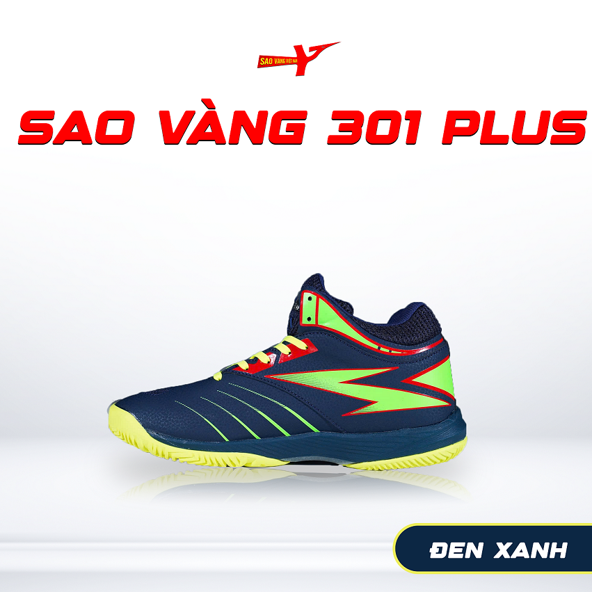 SAO VÀNG 301 PLUS ĐEN XANH - FREESHIP VÀ TẶNG KÈM 1 ĐÔI TẤT, 1 ĐÔI LÓT, 1 ĐÔI DÂY