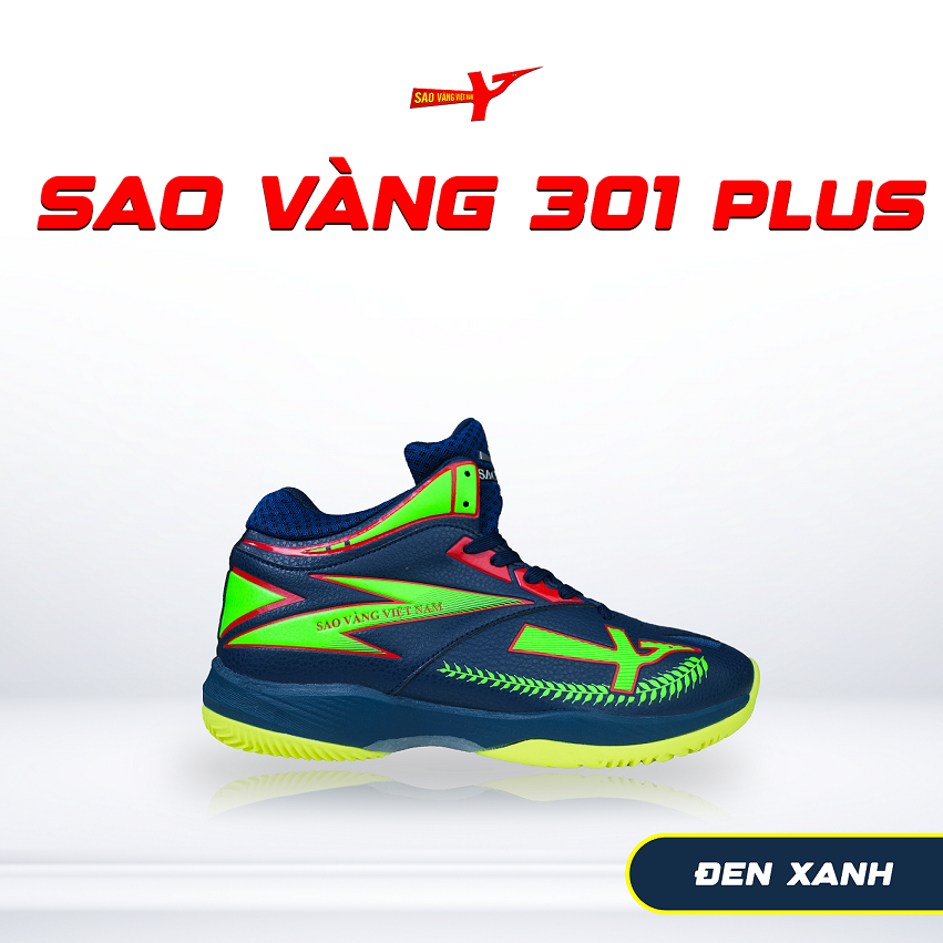 SAO VÀNG 301 PLUS ĐEN XANH - FREESHIP VÀ TẶNG KÈM 1 ĐÔI TẤT, 1 ĐÔI LÓT, 1 ĐÔI DÂY