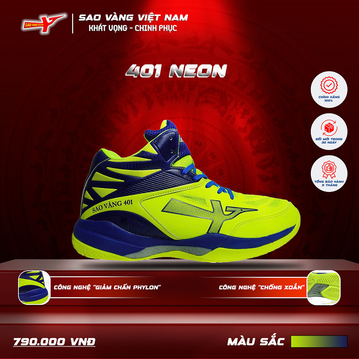 SAO VÀNG 401 NEON - FREESHIP VÀ TẶNG KÈM 1 ĐÔI TẤT, 1 ĐÔI LÓT, 1 ĐÔI DÂY