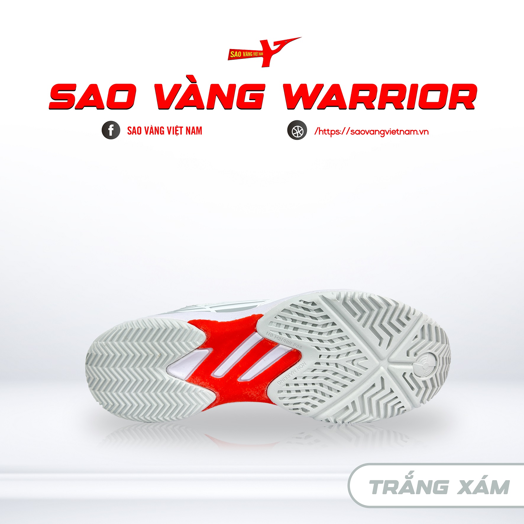 GIÀY SAO VÀNG WARRIOR TRẮNG XÁM - FREESHIP VÀ TẶNG KÈM 1 ĐÔI TẤT