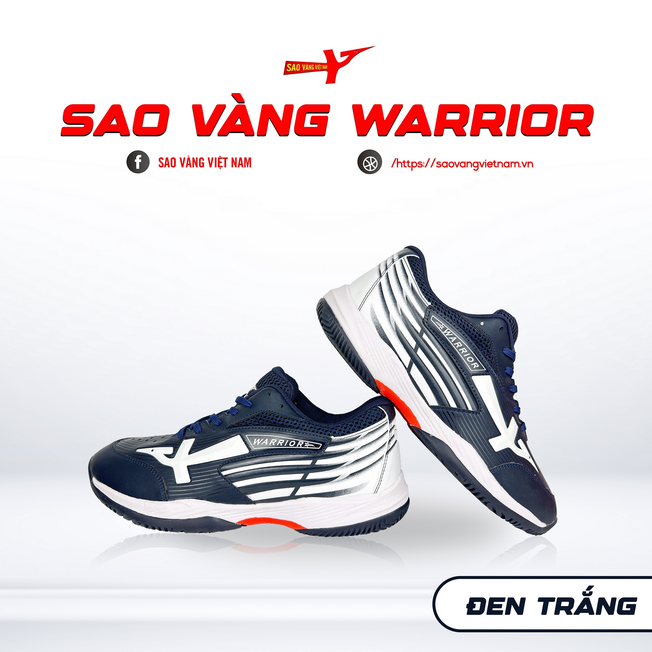 GIÀY SAO VÀNG WARRIOR ĐEN TRẮNG - FREESHIP VÀ TẶNG KÈM 1 ĐÔI TẤT