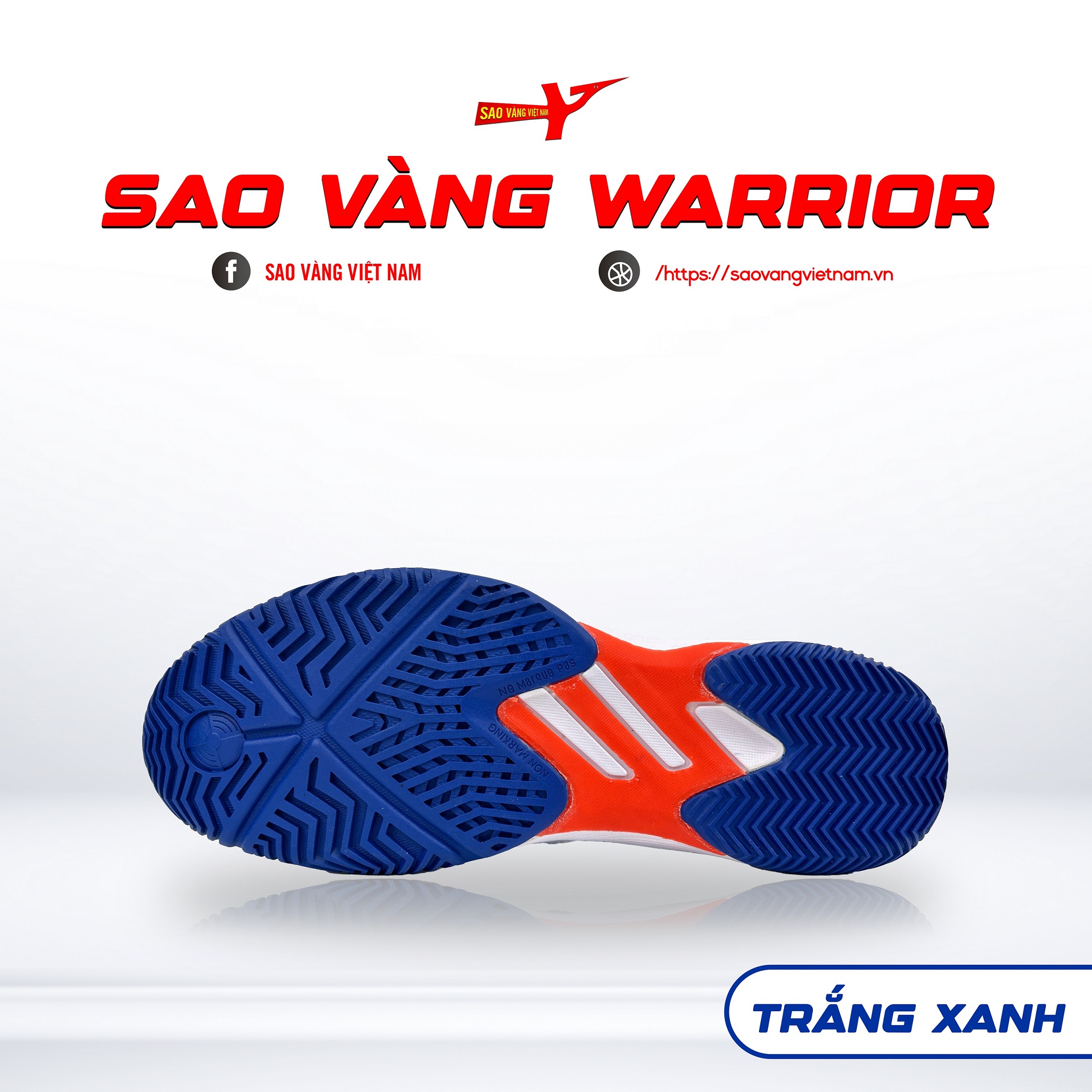 GIÀY SAO VÀNG WARRIOR TRẮNG XANH - FREESHIP VÀ TẶNG KÈM 1 ĐÔI TẤT, 1 ĐÔI LÓT, 1 ĐÔI DÂY